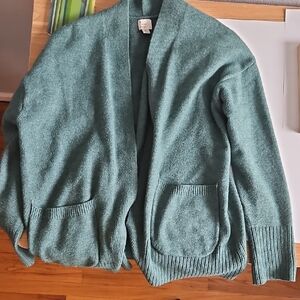 Women's Green Cardigan Sweater